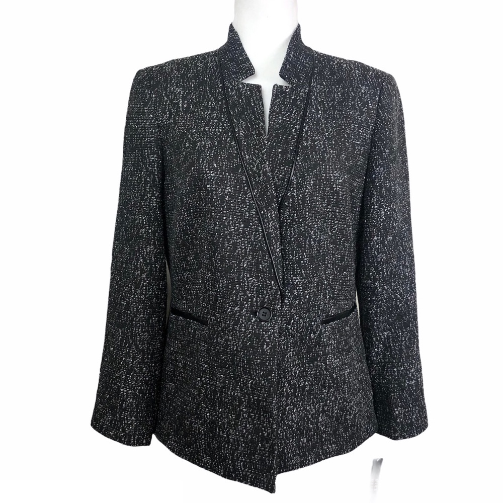 ALEX MARIE Blazer Jessica Faux Leather Trim NWT